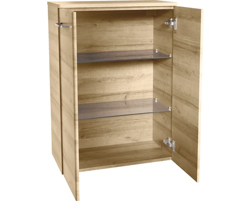 Middelhoge kast FACKELMANN Milano knoestig eiken 60 cm breed