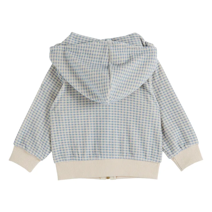 Emile et Ida Sweat Capuche Vichy Eponge | Bleu