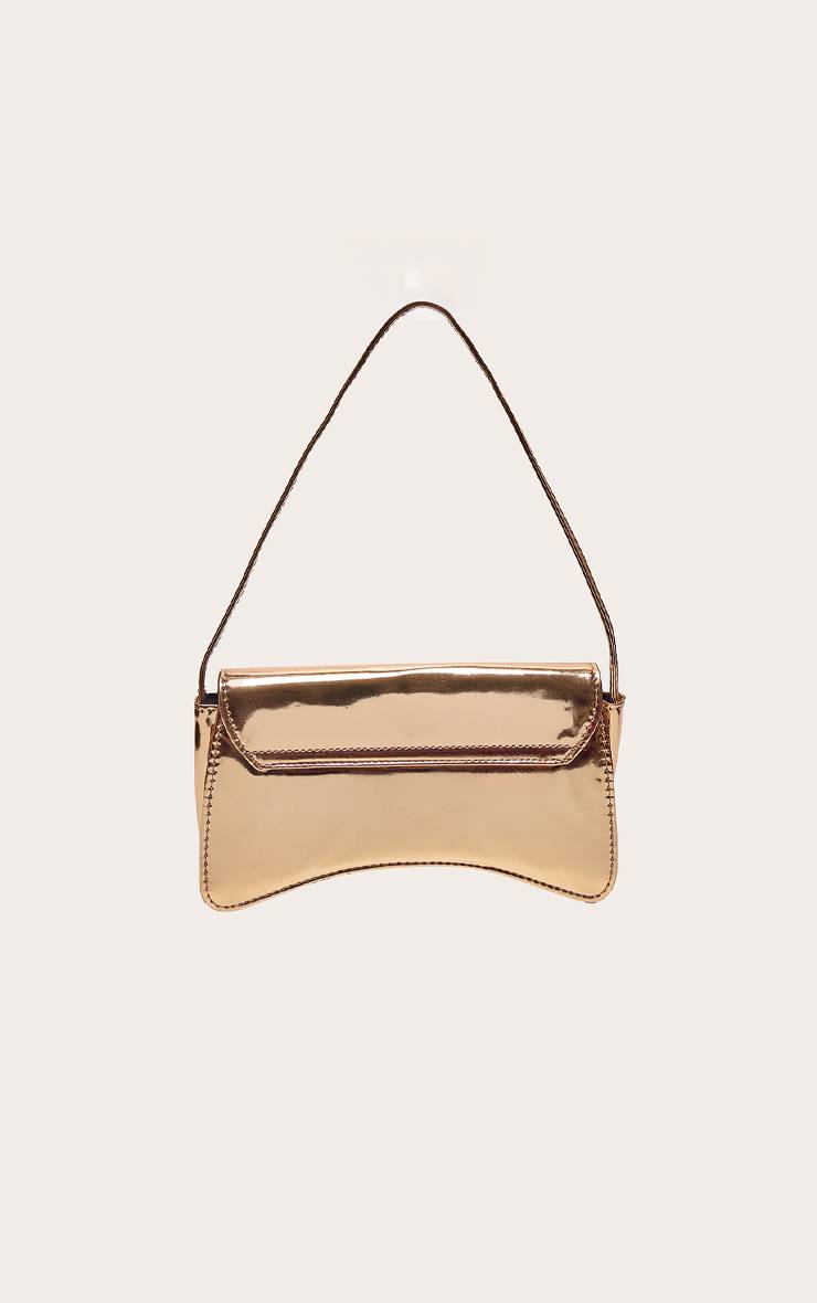Doré Sac À Bandoulière Baguette En Synthétiquecuir Avec Rabat