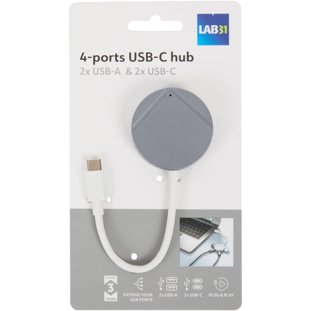 Lab31 USB-C hub 4-poorts