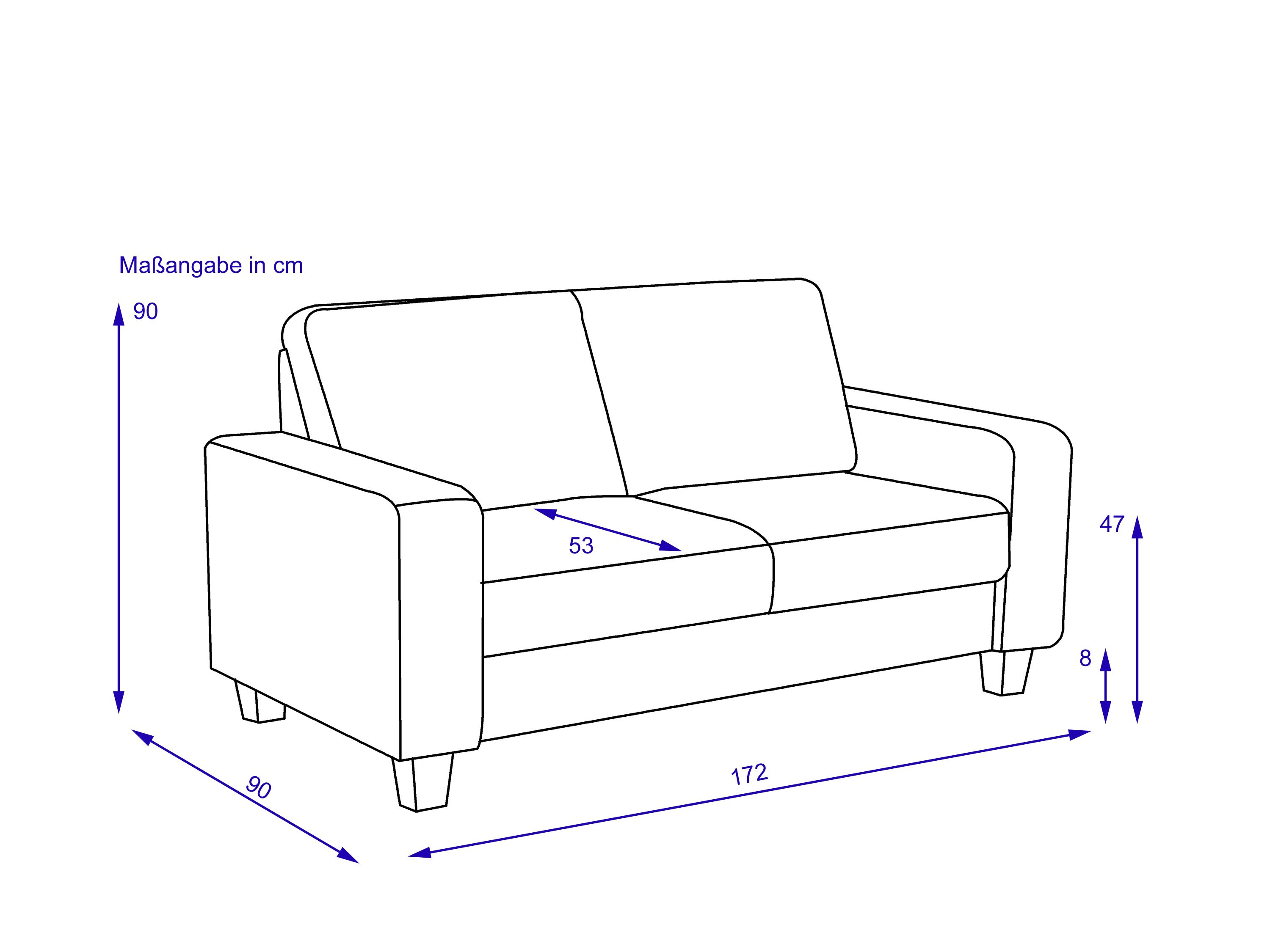 Sofa 2,5 Sitzer vito BUDDY STEELGRAU 38