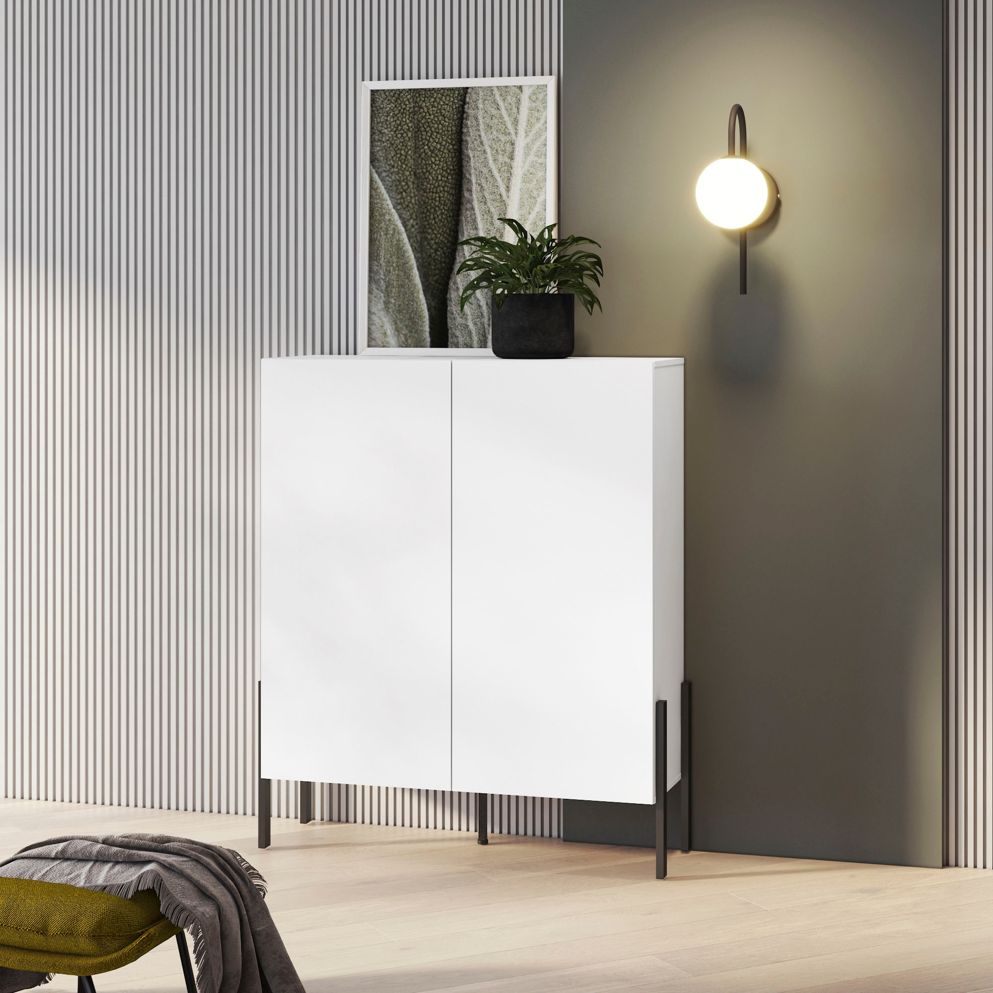 INOSIGN Kommode »Jukon, Breite 110 cm, moderne grifflose Hochschrank, 2Türen« Highboard mit viel Stauraum, push-to-open-Funktion
