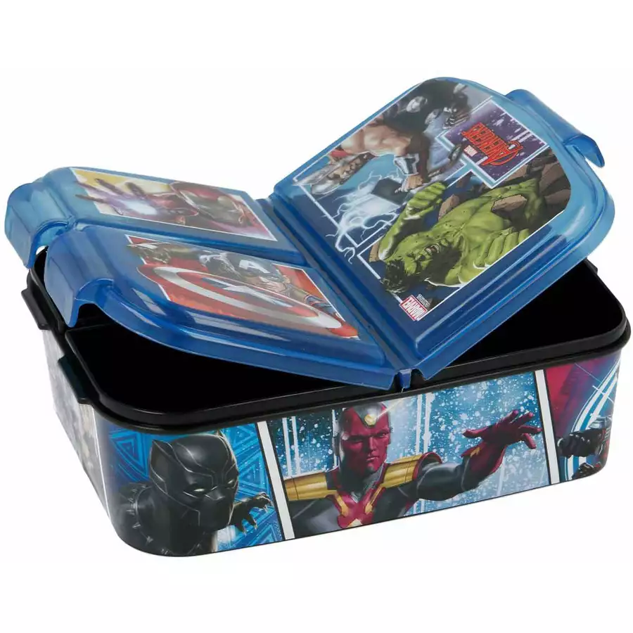 Stor 3-Fächer-Brotdose Avengers blau