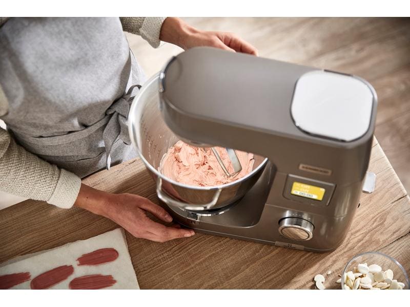 Kenwood Küchenmaschine Titanium Chef Patissier XL Silber Vielseitiges Küchengerät mit Wärm- und Wiegefunktion