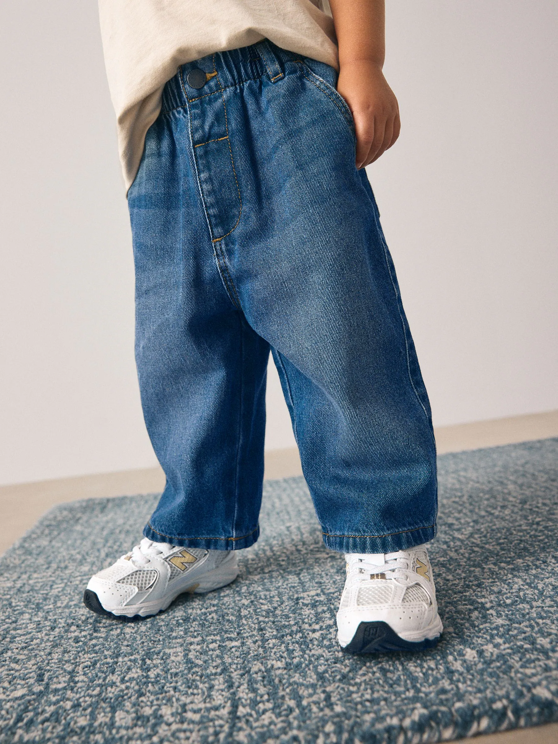 Donkerblauw denim - Jeans met wijde pijpen (3 mnd-7 jr)