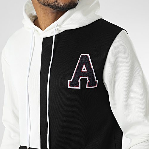 Sweat Capuche Blanc Noir