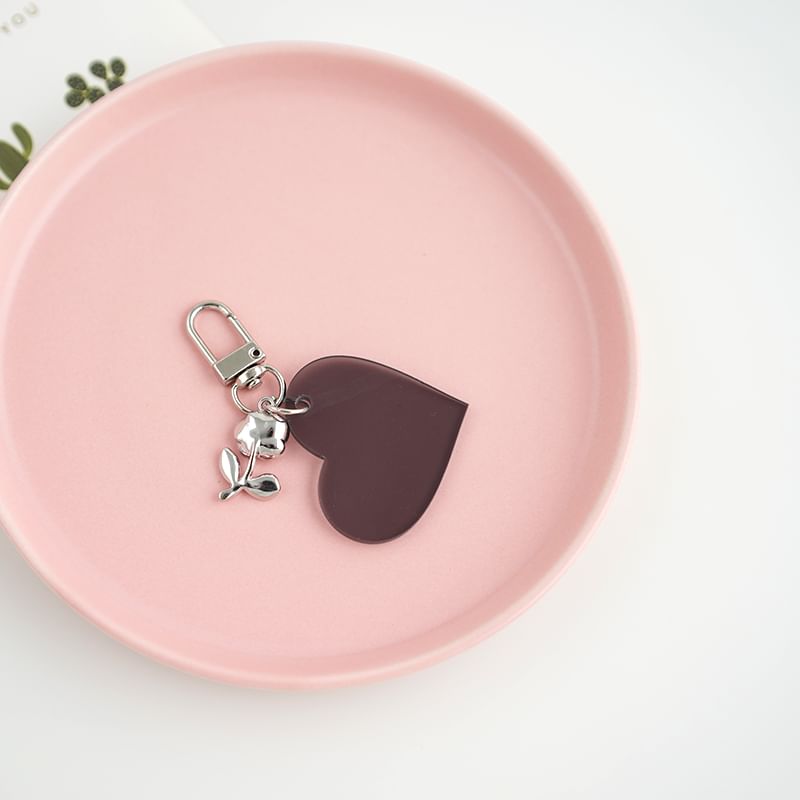 Kawano - Sleutelhanger / Tashanger met roos en hart
