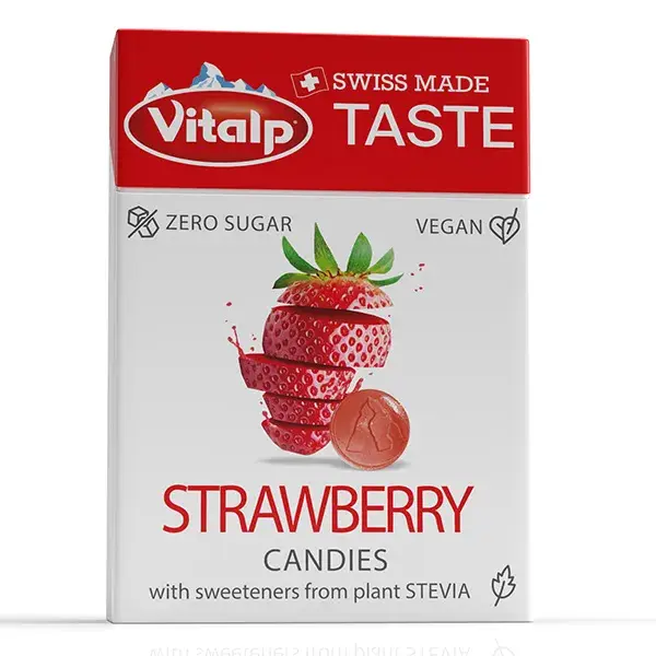 VITALP - Balas sem açúcar - Morango 25g