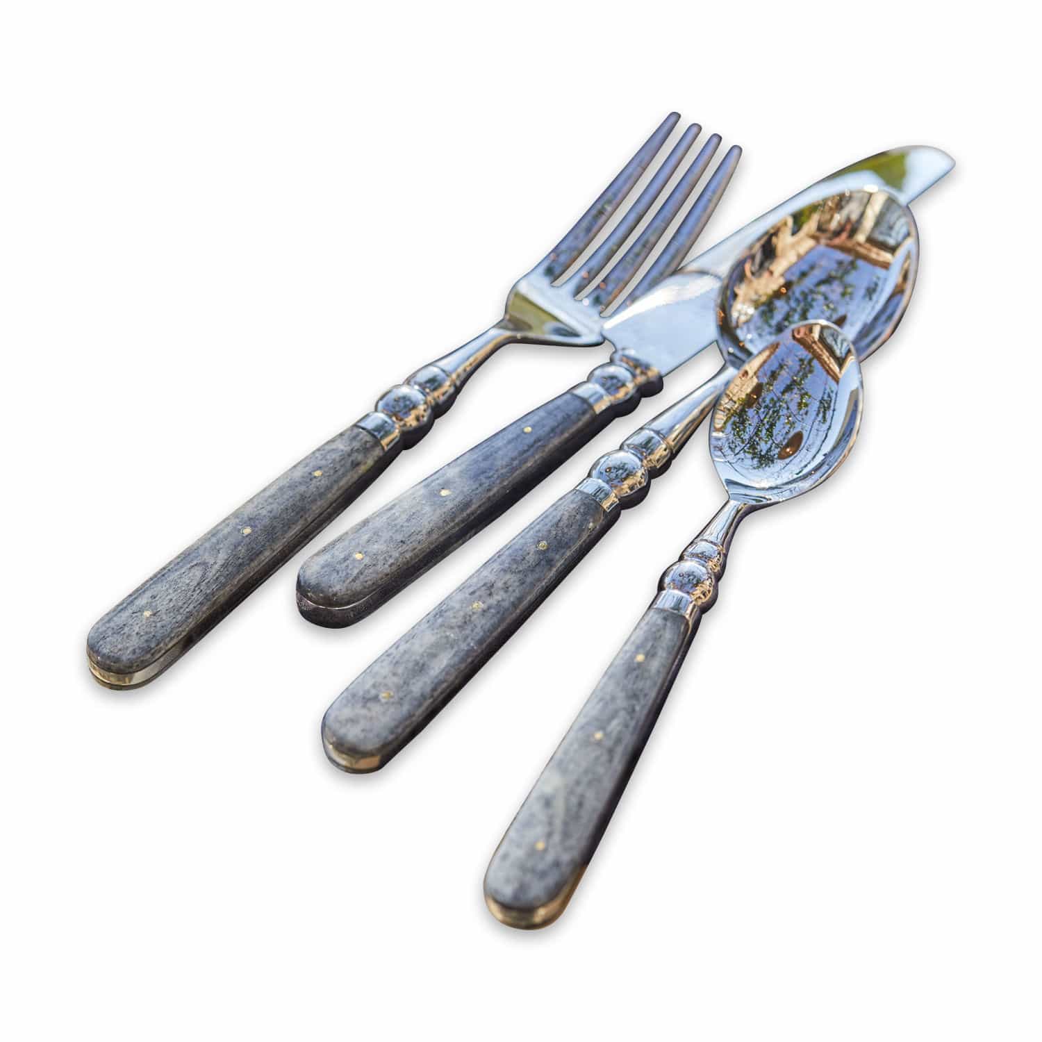 Besteck Bigeste 4er Set | silber/grau
