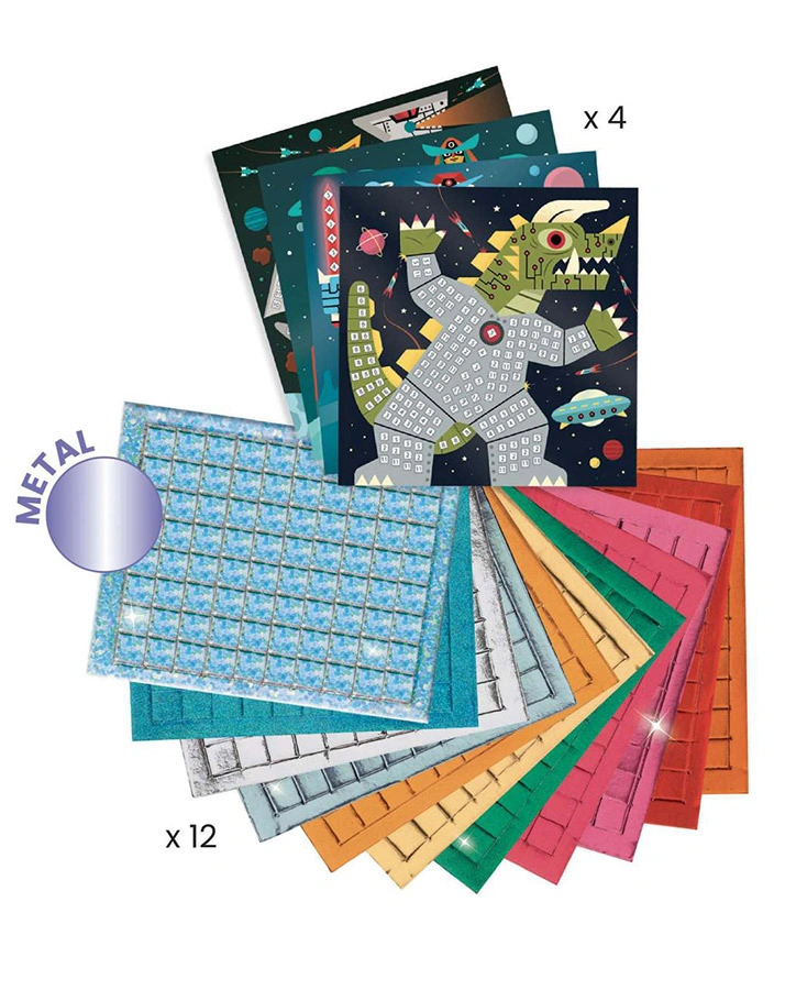 Mosaik-Bastelset SPACE BATTLE 16-teilig in bunt