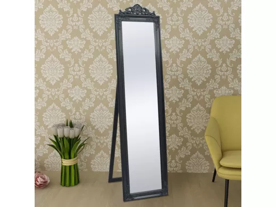 Miroir sur pied Style baroque 160x40 cm Noir