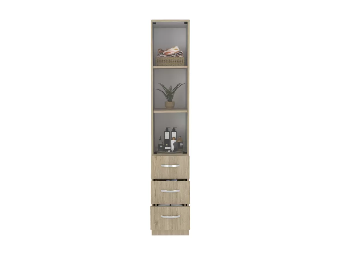 Vanguard Salle de bain Closet. Avec trois larges tiroirs. 17,56 cm P x 30,4 cm L x 173,45 cm A. Rovere / White