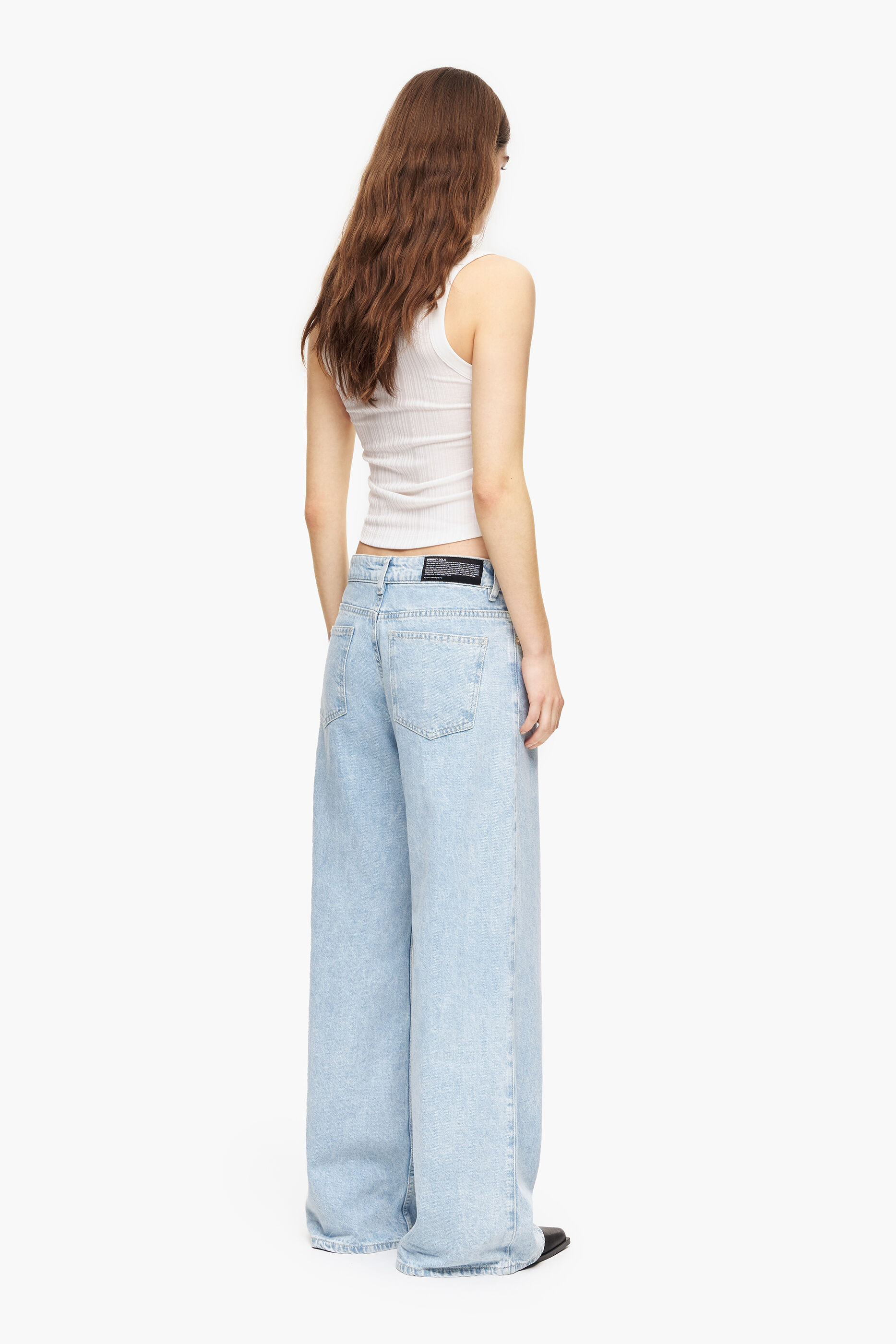 CALÇA LARGA - Calça jeans azul de perna larga