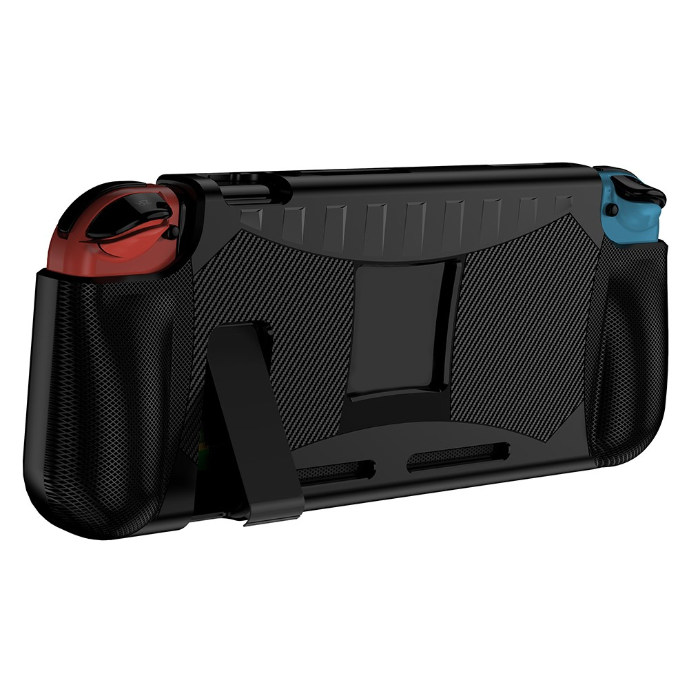 Nintendo Switch Gummi Case Schutzhülle mit Aufsteller - Schwarz