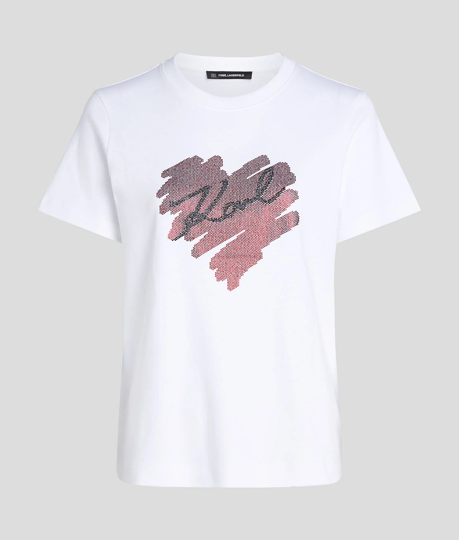 T-SHIRT À STRASS K/HEART - Blanc