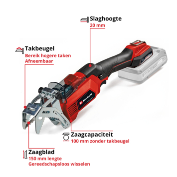 Einhell 18V takkenzaag GE-GS 18/150 Li (zonder accu)