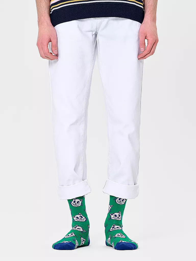 HAPPY SOCKS Herren Socken 41-46 CAT green grün