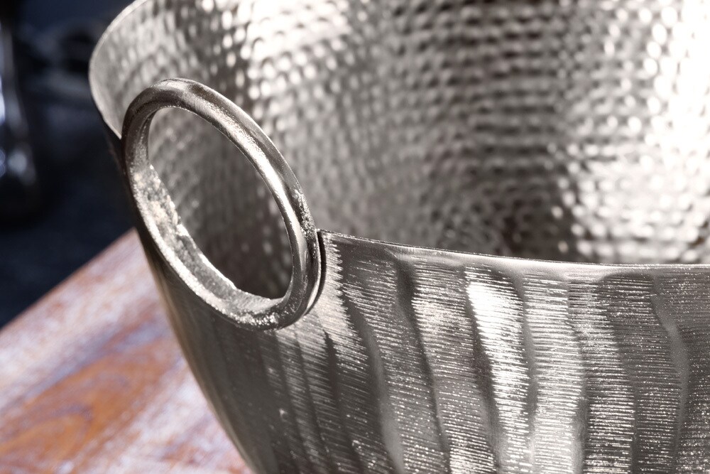riess-ambiente Deko Schale ORIENT - 40cm silber Metall Hammerschlag Design