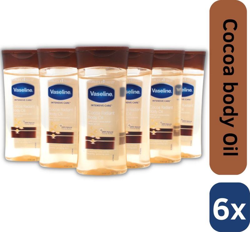 Vaseline Cocoa Radiant Intensive Care Body Gel Oil - 6 x 200 ml - Voordeelverpakking