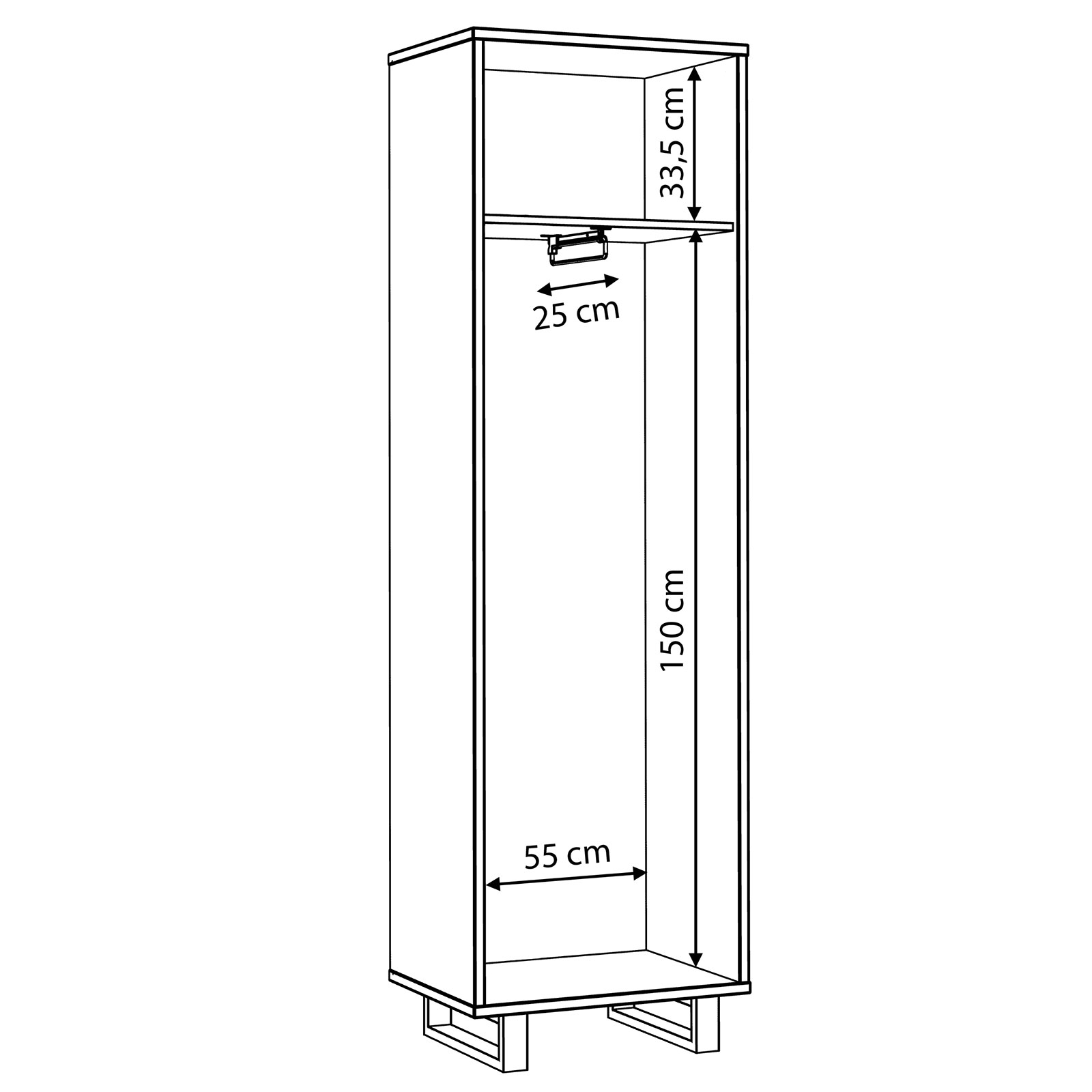 Garderobenschrank - Artisan Eiche - 198 cm