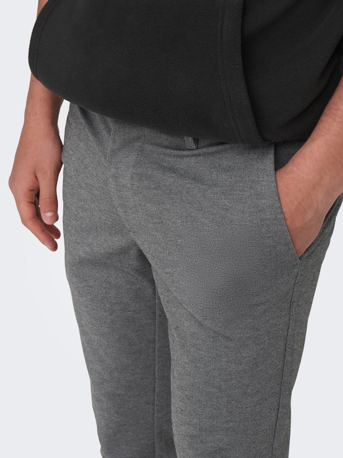 ONSMARK Verjüngt und verkürzt Chino Hose Medium Grey Melange