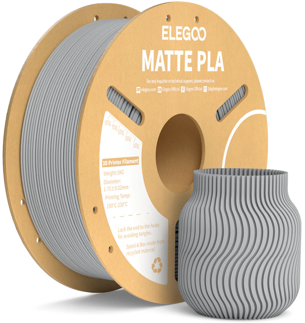 Elegoo  PLA Matte Slate Grey, 1,75 mm / 1000 g    PLA mit mattem Finish in Slate Grey