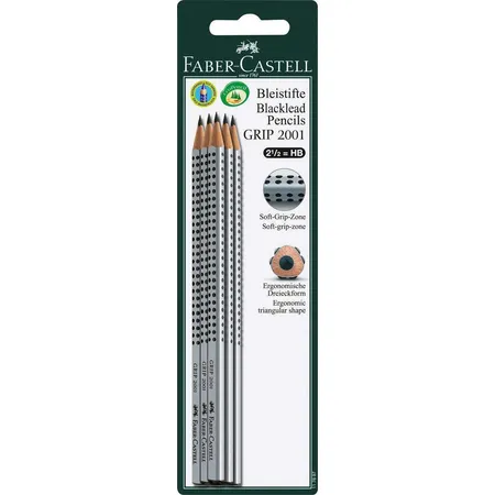 Faber-Castell Bleistift GRIP 2001, HB, 6 Stück