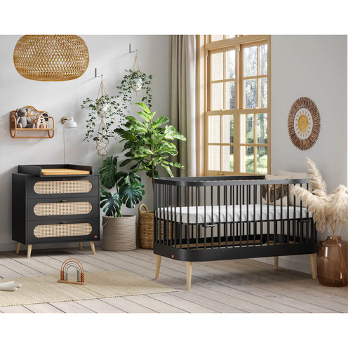 Chambre DUO Lit 70x140 PARIS Commode CANNE Noir - VOX