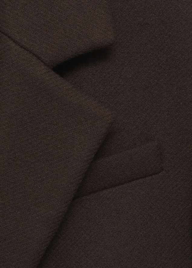 MANGO Structured wool coat Brown