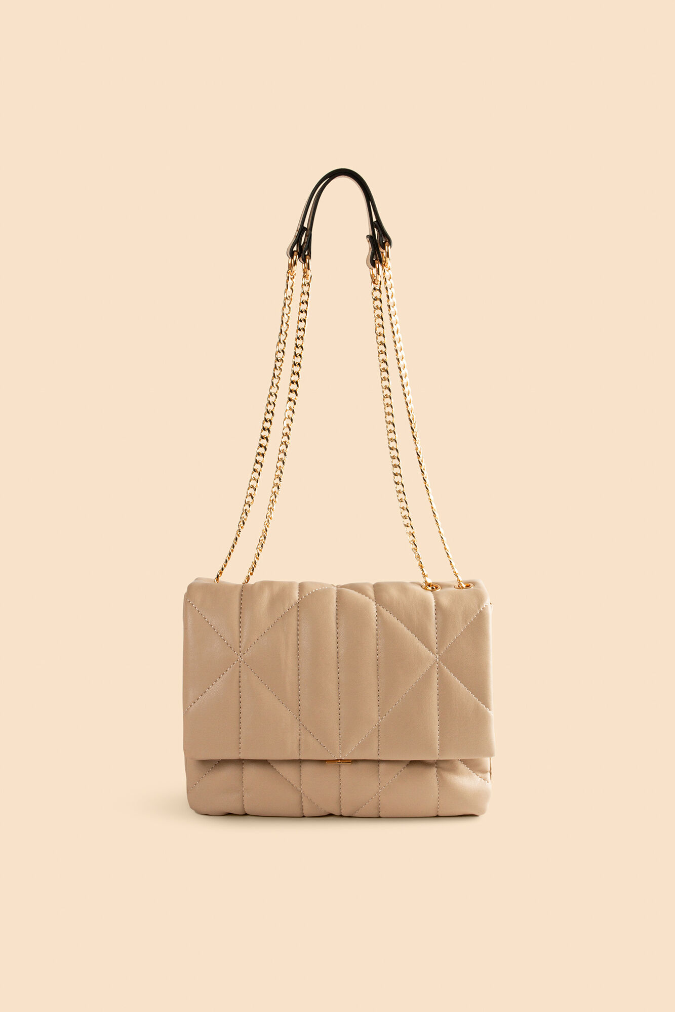 Bolsa com efeito acolchoado - Bege