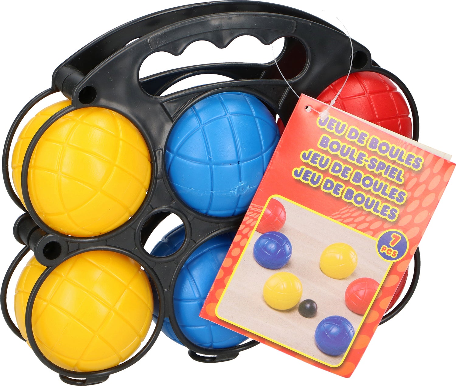 Eddy Toys jeu de boules set groen / rood / geel 22 x 7 x 19 cm 7 stuks