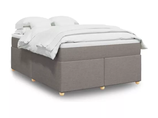 Sommier à lattes de lit avec matelas Taupe 160x200 cm Tissu