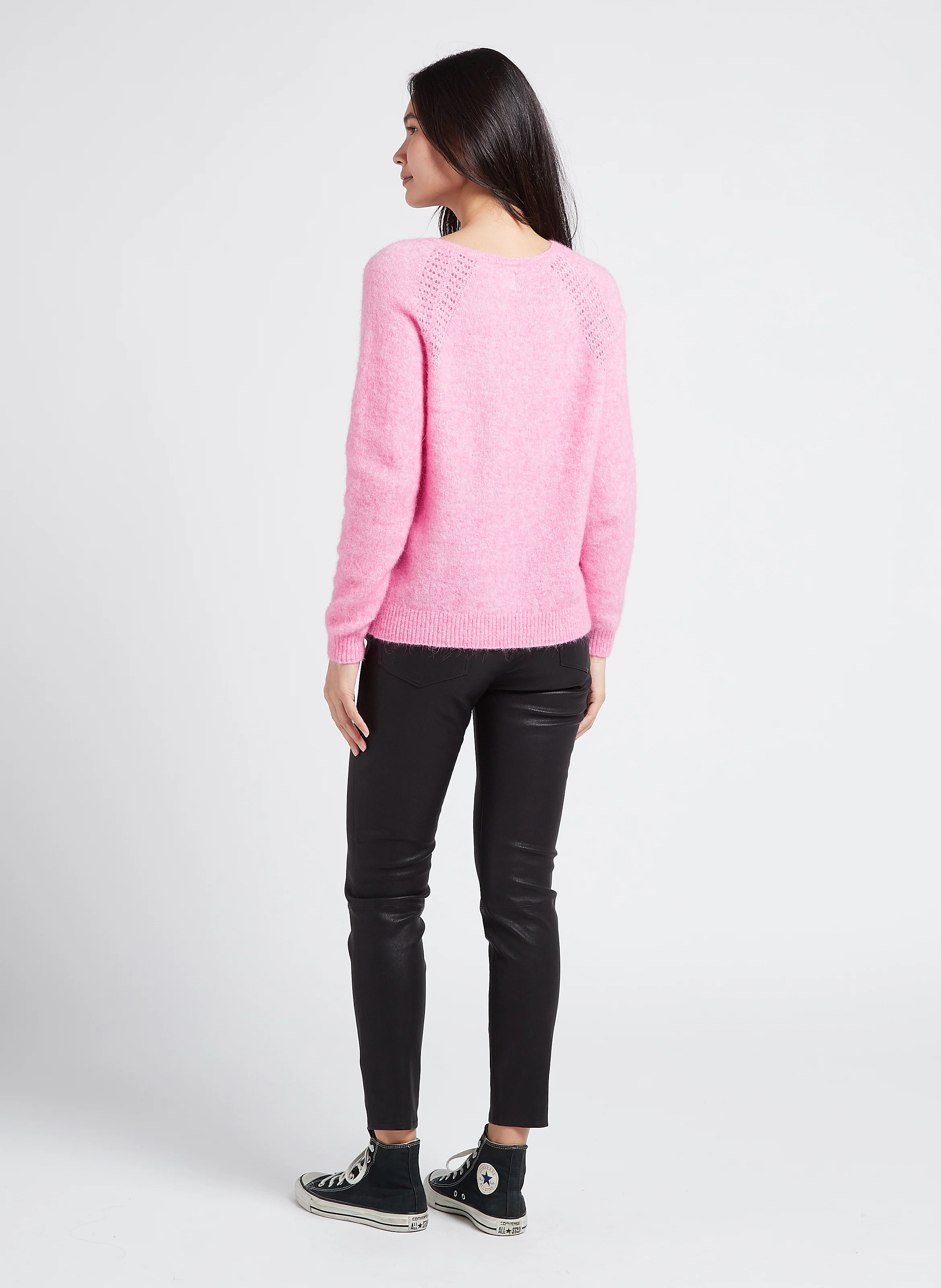 DENVER - Pantalon slim en cuir | Noir