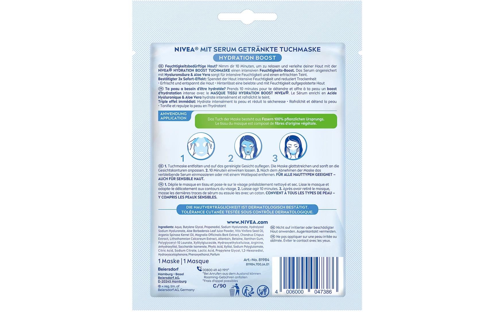 Gesichtsmaske Hydration Boost 1 StückGesichtspflege spendet intensiv Feuchtigkeit