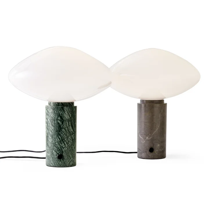 &Tradition - Mist AP17 Tischleuchte, matt weiss / Marmor grau (Grigio Caldo)