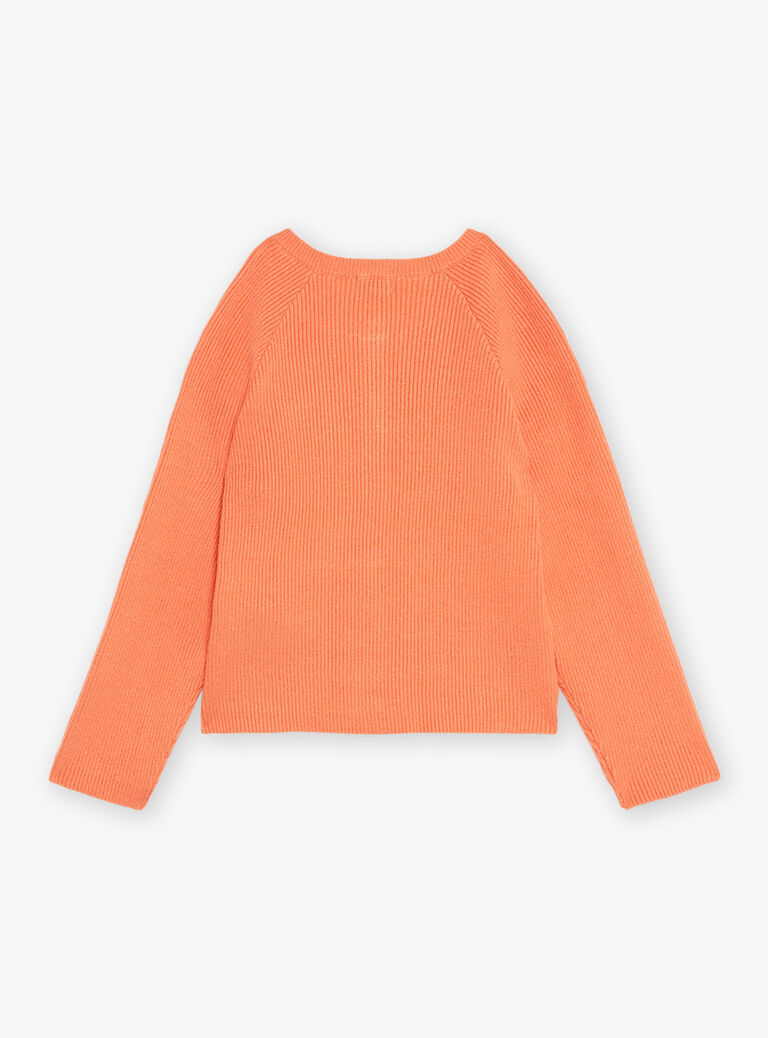 Cardigan orange en tricot