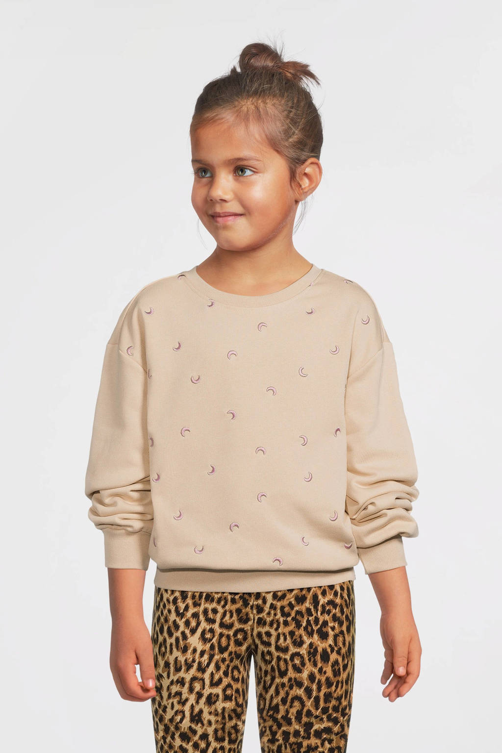 LOOXS sweater met all over print ecru