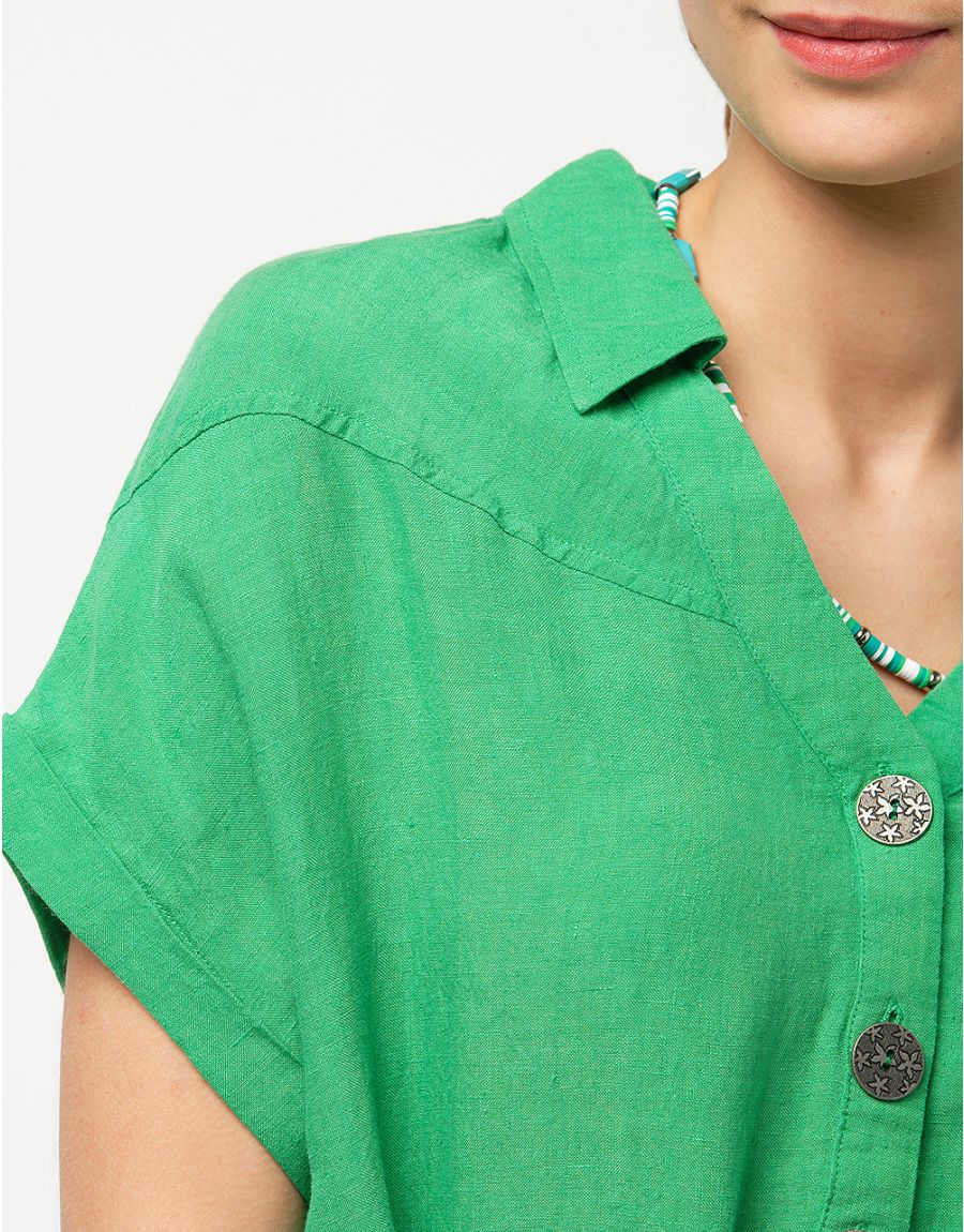 Robe 100% lin vert