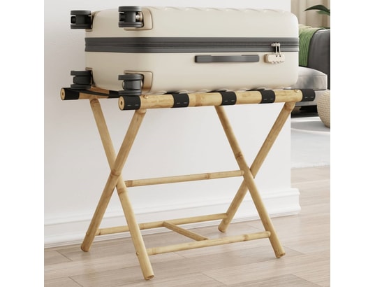 VIDAXL - Chariot de service de bagage Porte-bagages pliant 62x42x50,5 cm bambou