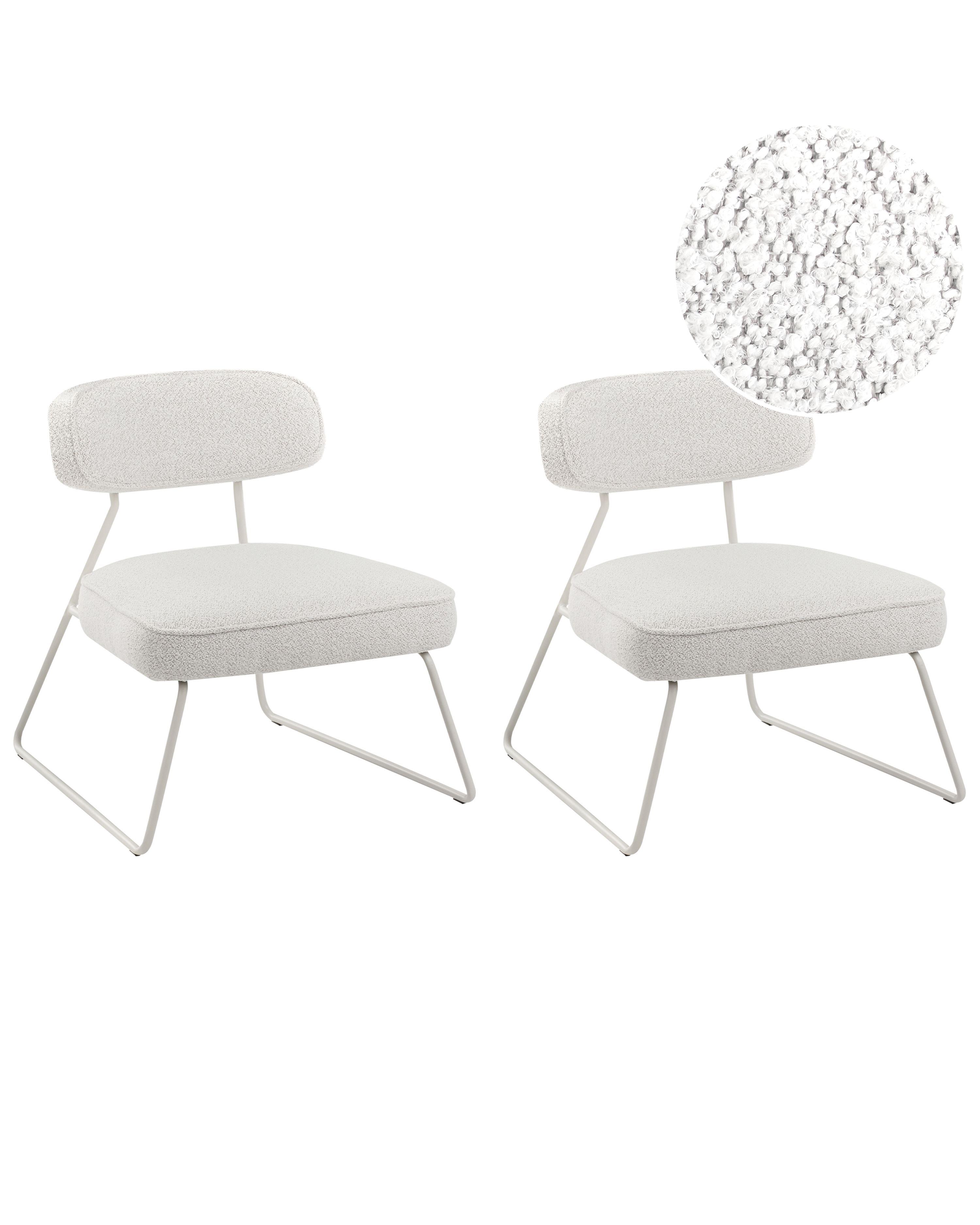 Set van 2 fauteuils FROVI Stof Gebroken wit