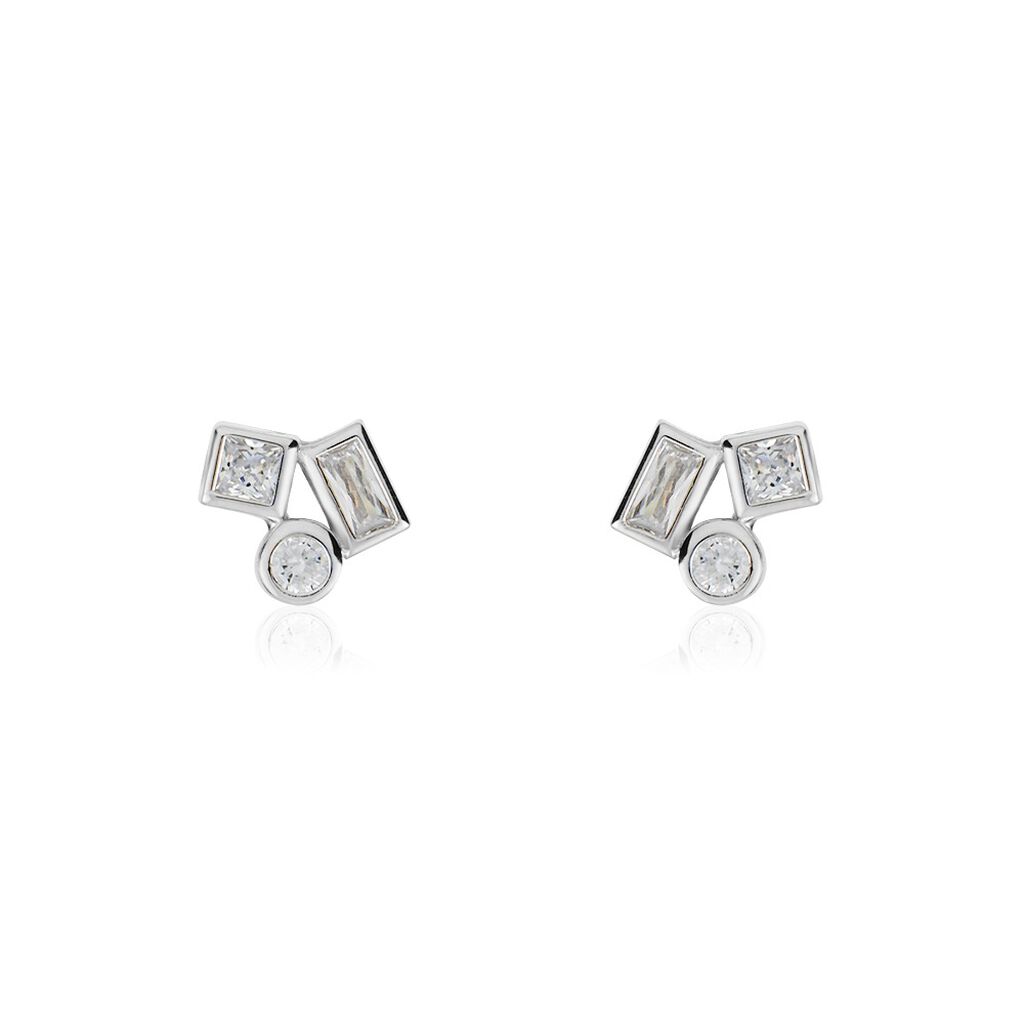 Boucles D'oreilles Puces Argent Duredle Oxydes De Zirconium