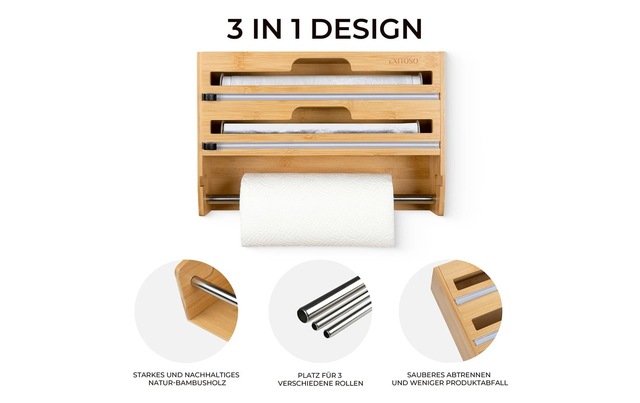 Küchenrollenhalter »Exitoso 3 in 1 Küchenrollenhalter Braun«