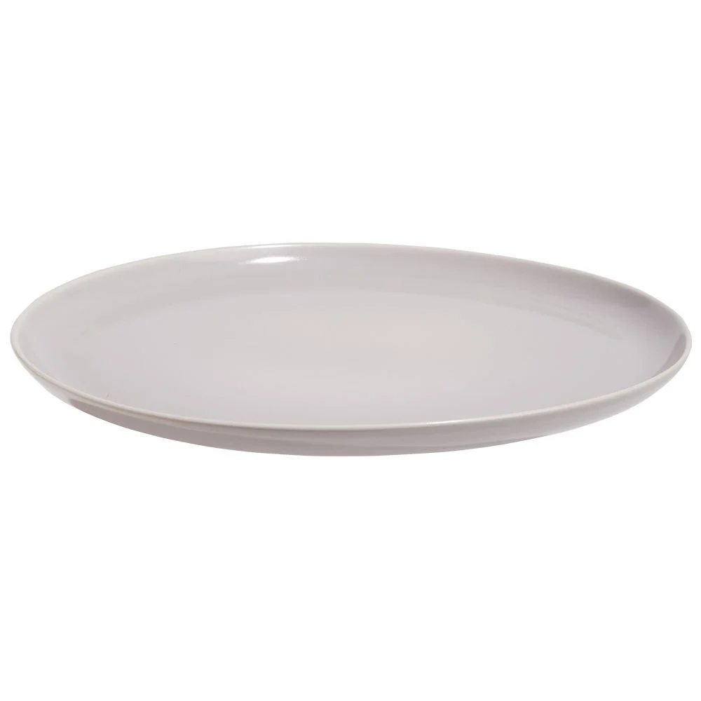 Assiette plate ronde Oslo porcelaine gris uni