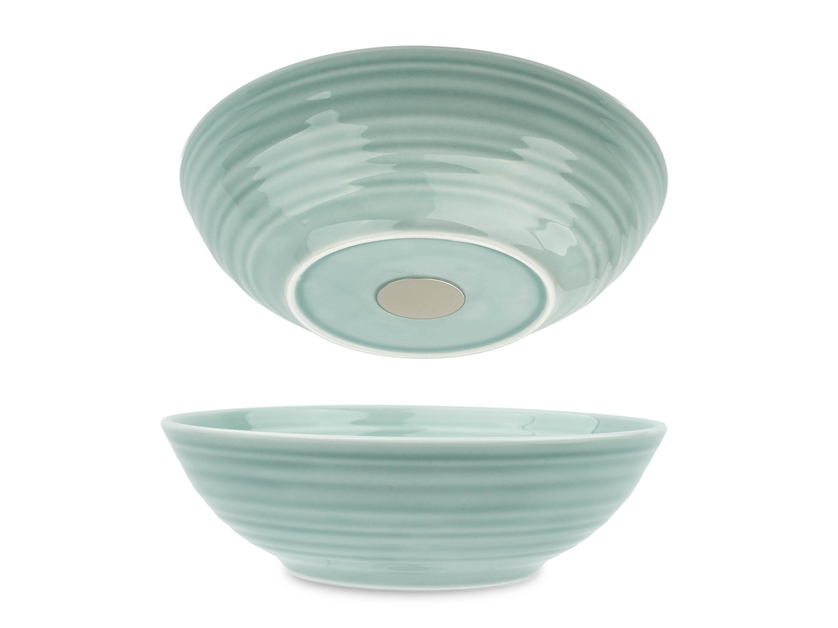 Silwy 20 cm set van 2 magnetisch porseleinen schaaltjes - Cyan