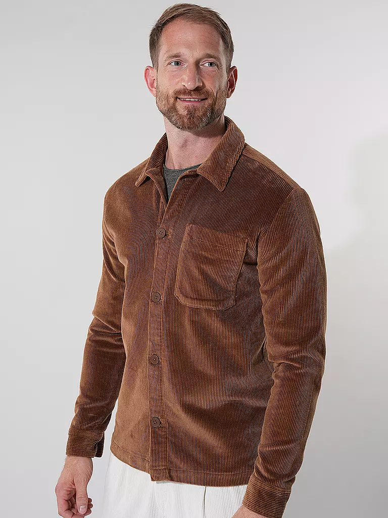 KNOWLEDGE COTTON APPAREL Cord Overshirt camel