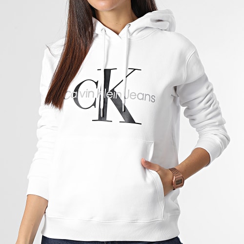 Sweat Capuche Femme Core Monogram 9141 Blanc