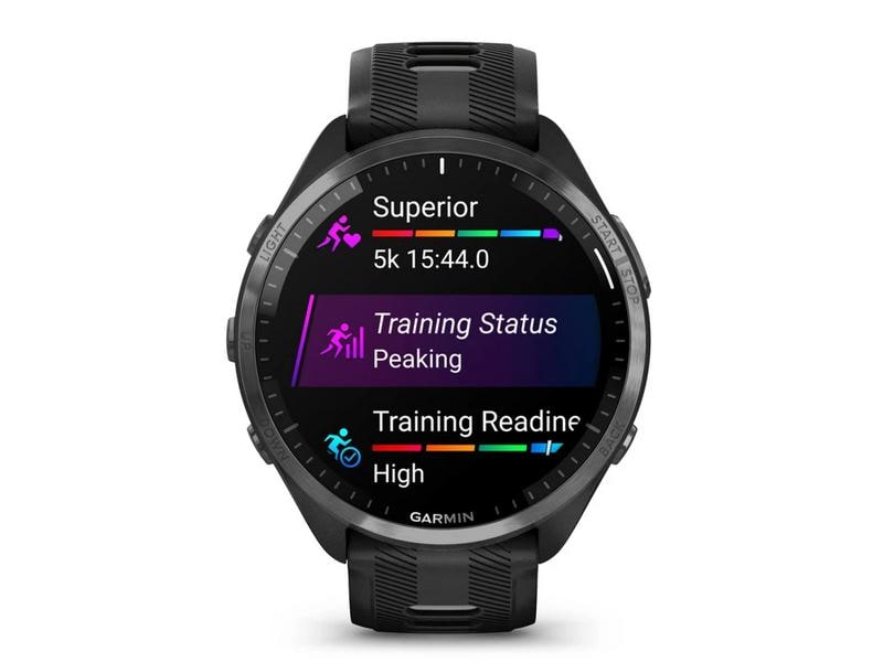 GARMIN Sportuhr Forerunner 965 Schwarz Smarte Triathlonuhr