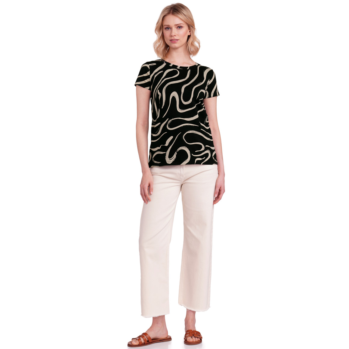 Gina Collection Damen T-Shirt mit Bio-Baumwolle schwarz