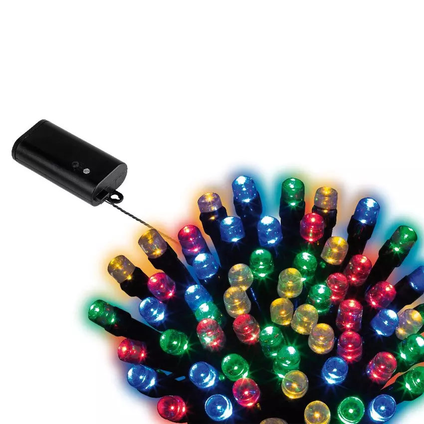Guirlande lumineuse à piles 17,90 m 240 LED câble noir Durawise Multicolore
