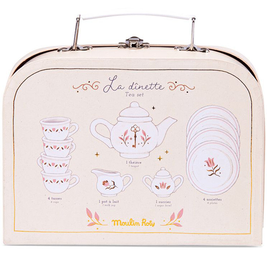 Moulin roty theeservies met koffer la petite école de danse | ilovespelgoed.nl